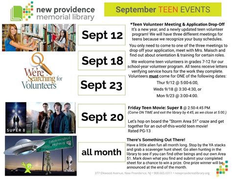 September 2019 Events at the New Providence Memorial Library | New ...