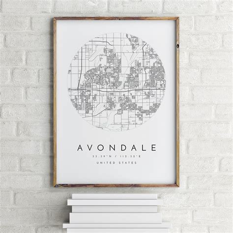 Avondale Map Avondale Arizona City Map Home Town Map | Etsy