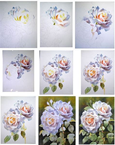 How to paint a rose - Watercolor Rose Demonstrations-Step-by-Step | Rose painting, Flower ...