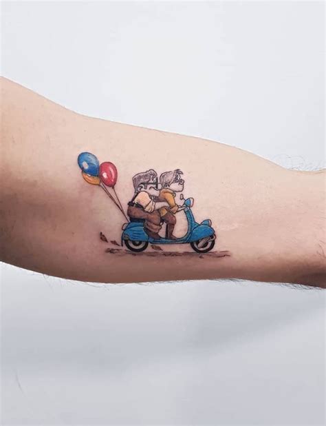 Pixar's Up Tattoo | Small colorful tattoos, Up tattoos, Small tattoos