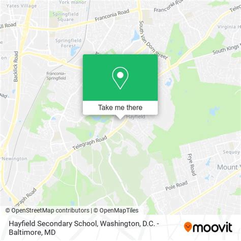 How to get to Hayfield Secondary School in Fairfax County by bus, metro or train?