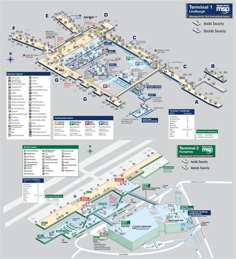 Minneapolis–Saint Paul International Airport map | Airport map ...