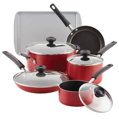 Farberware 15-Piece Easy Clean Aluminum Nonstick Pots and Pans Set ...