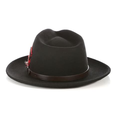 Wholesale Crushable Black Fedora Hat with Leather Band – FHYINC