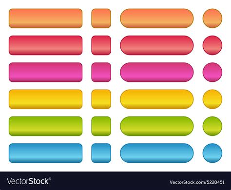 Colorful set of blank buttons Royalty Free Vector Image