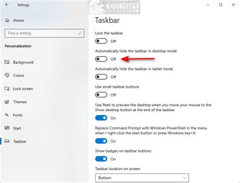 Windows 10 & 11 Taskbar Won't Hide - MajorGeeks