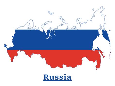 Russia National Flag Map Design, Illustration Of Russia Country Flag ...