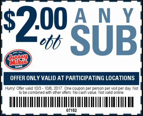 Printable Jersey Mike's Coupons