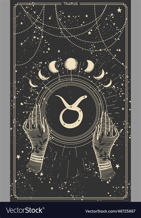 Aesthetic taurus zodiac card for stories Vector Image