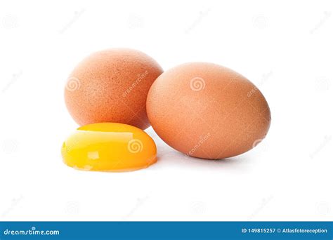 Chicken Eggs and Egg Yolk Isolated Stock Image - Image of ingredient ...