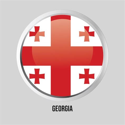 Premium Vector | Vector button flag of georgia state of europe on round ...