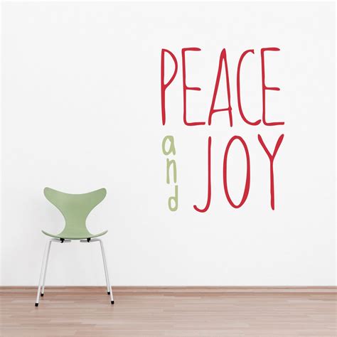 "Peace and Joy" Wall Art Decal Quote by Wallums | Christmas wall decal ...