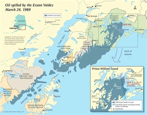 In honor of the approaching 25th anniversary of the Exxon Valdez spill, check out this map ...