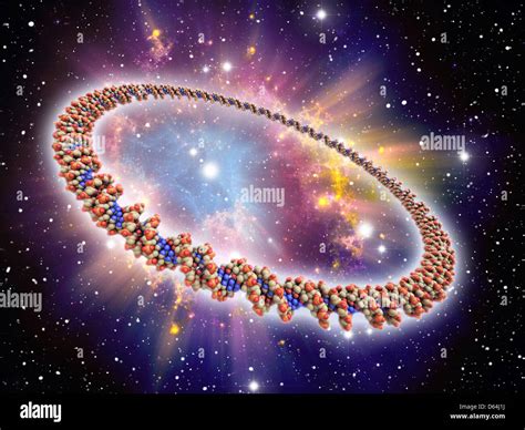 Circular DNA molecule, space artwork Stock Photo - Alamy