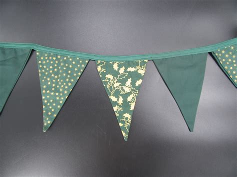 Large Christmas Bunting - Green & Gold - Gifts by Locals