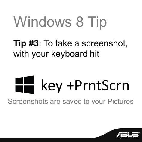 Windows 8 Tip #3: To take as screenshot, press WinKey+PrntScrn - Screenshots are now saved to ...