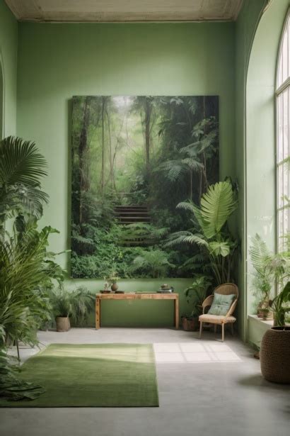 Cozy Interior On Light Green Colors Free Stock Photo - Public Domain Pictures