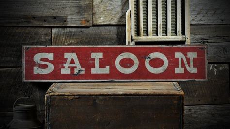 Distressed Saloon Bar Tavern Sign - Rustic Hand Made Vintage Wooden Ens1000626 Western Saloon ...