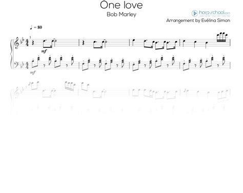 One Love - Bob Marley - Harp Sheet music | Harp School