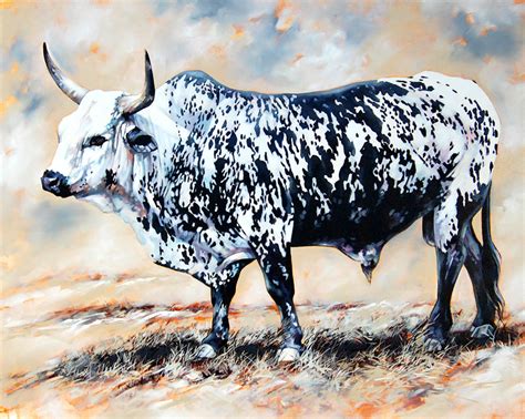 TERRY KOBUS - ORIGINALS GALLERY: Large Nguni Bull painting