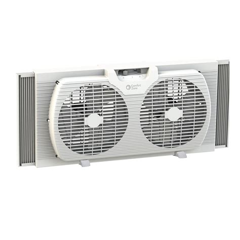 Comfort Zone 3-Speed Dual Blade Window Fan, White - Walmart.com