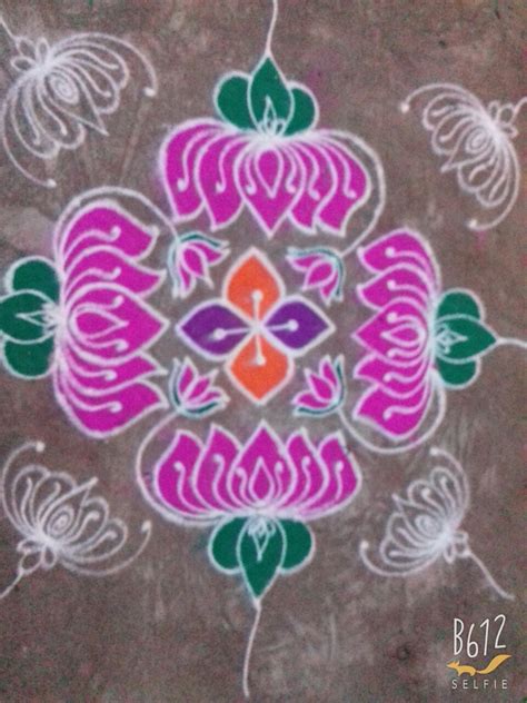 Thamarai kolam || 15 dots Lotus kolam – Kolams of India