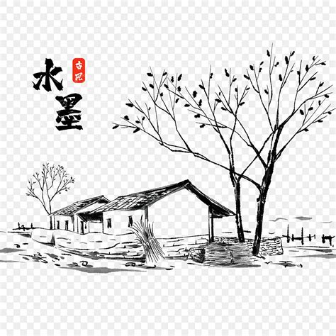 Chinese Feng Shui PNG Transparent, Chinese Feng Shui Painting Village, Chinese Drawing, Chinese ...