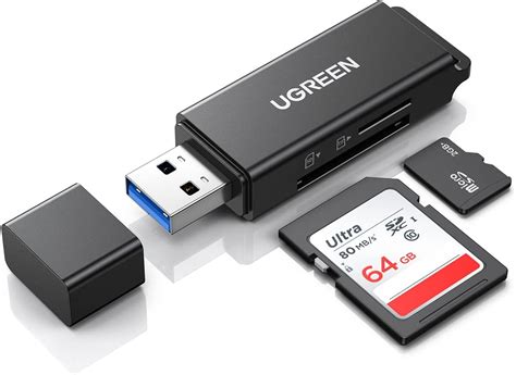 Amazon.com: UGREEN SD Card Reader Portable USB 3.0 Dual Slot Flash Memory Card Adapter Hub for ...