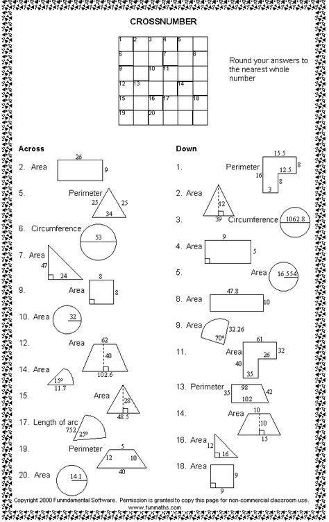 Free Maths Worksheets Ks3 Area And Perimeter - Brian Harrington's ...