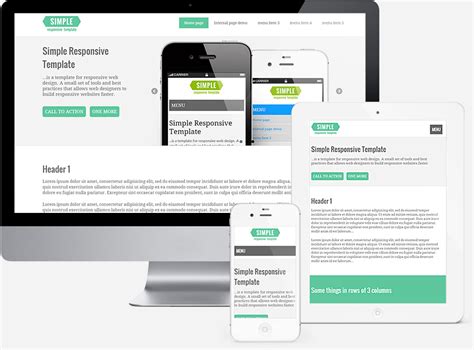 Simple Responsive Template on different devices