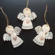 Ceramic Christmas Angels - Folksy