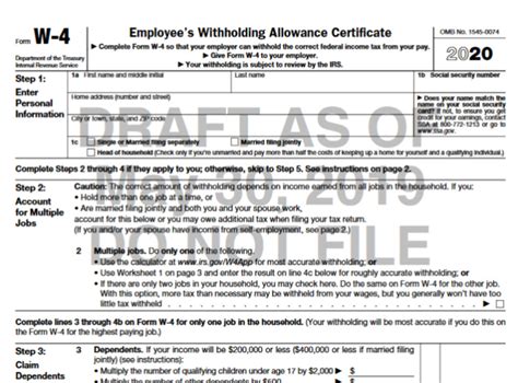 2020 Federal W4 Printable Form - 2022 W4 Form