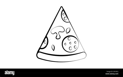 Italian Pizza hand drawn illustration. Pizza slice. Packaging design template. Sketch ...