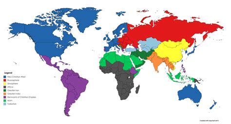 The ultimate cultural map of the world (by Adûnâi) : MapPorn