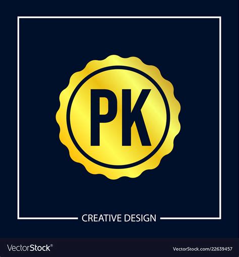 Initial letter pk logo template design Royalty Free Vector