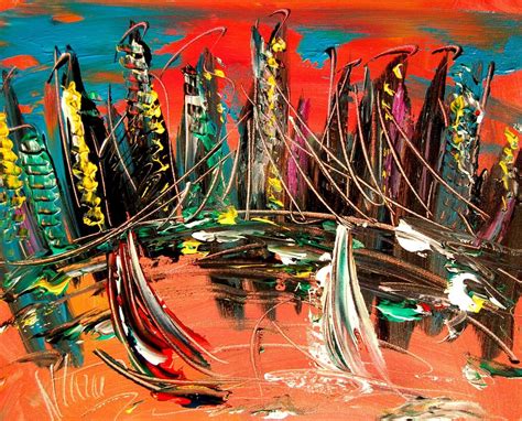 CITY PLANET Large Abstract Modern Original Oil Painting CANVAS HU9FGFG ...