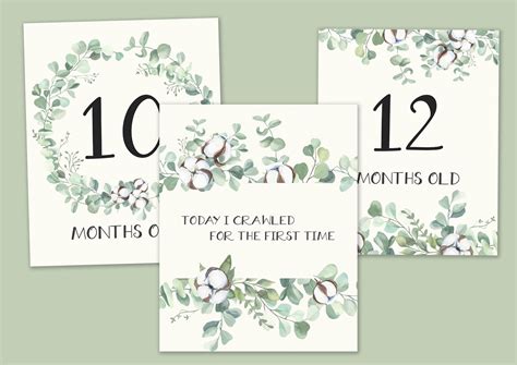 20 Baby Milestone Cards Printable Cards Month Cards Instant - Etsy