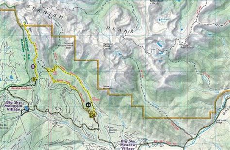 Bozeman, Big Sky, West Yellowstone Outdoor Recreation Map - Detailed bike trails and hikes