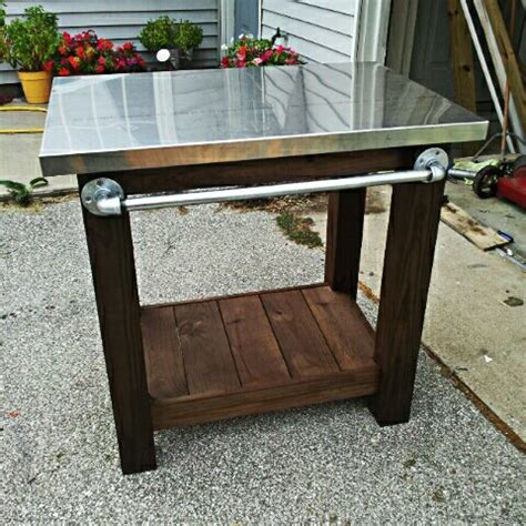 Grill table with stainless steel top | Ana White