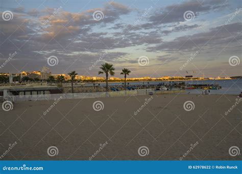 The Beach at Sunset in Cannes, France Stock Photo - Image of harbour, light: 62978622