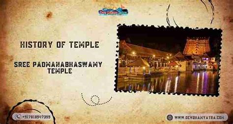 Sree Padmanabhaswamy Temple - History of Temple