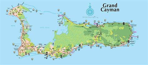 South Sound to East End- Close-Up Grand Cayman Island Map featuring location of Villas & Condos ...