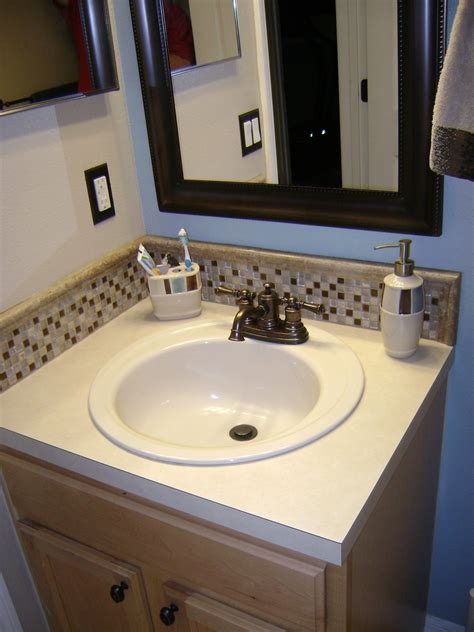 You are now viewing White-And-Brown-Mosaic-Tile-Bathroom-Sink-Backsplash-Ideas-In-… | Glass tile ...