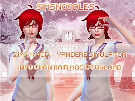 Sims 4 Yandere Simulator - Info Chan Hair Mod by xxSnowCherryxx | Sims ...