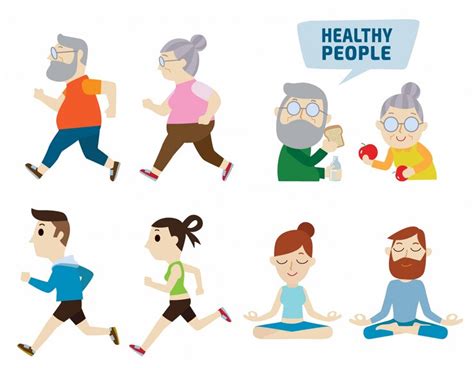 Premium Vector | Healthy people flat cute cartoon design illustration. isolated