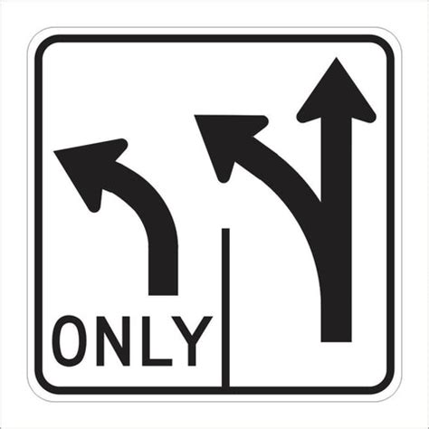 R61-1 (CA) DOUBLE LANE CONTROL LEFT TURN ONLY (SYMBOL) SIGN – Main Street Signs, Athaco Inc.