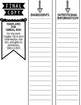 Cereal Box Book Report Template Editable / Book Reports That Motivate Pick A Genre Rockin ...