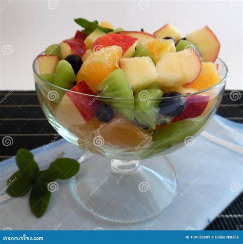 Fruit Salad on White Background Stock Image - Image of nutrition, dessert: 104132689