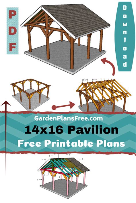 14×16 outdoor pavilion plans free pdf download – Artofit