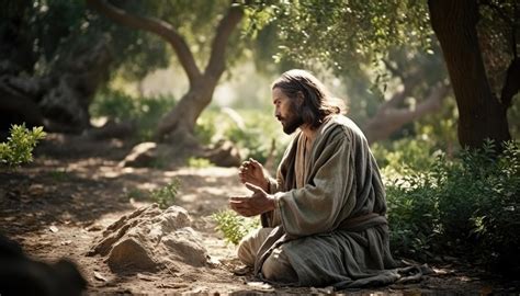 Photograph of Jesus praying in the garden of Gethsemane. 22653577 Stock ...